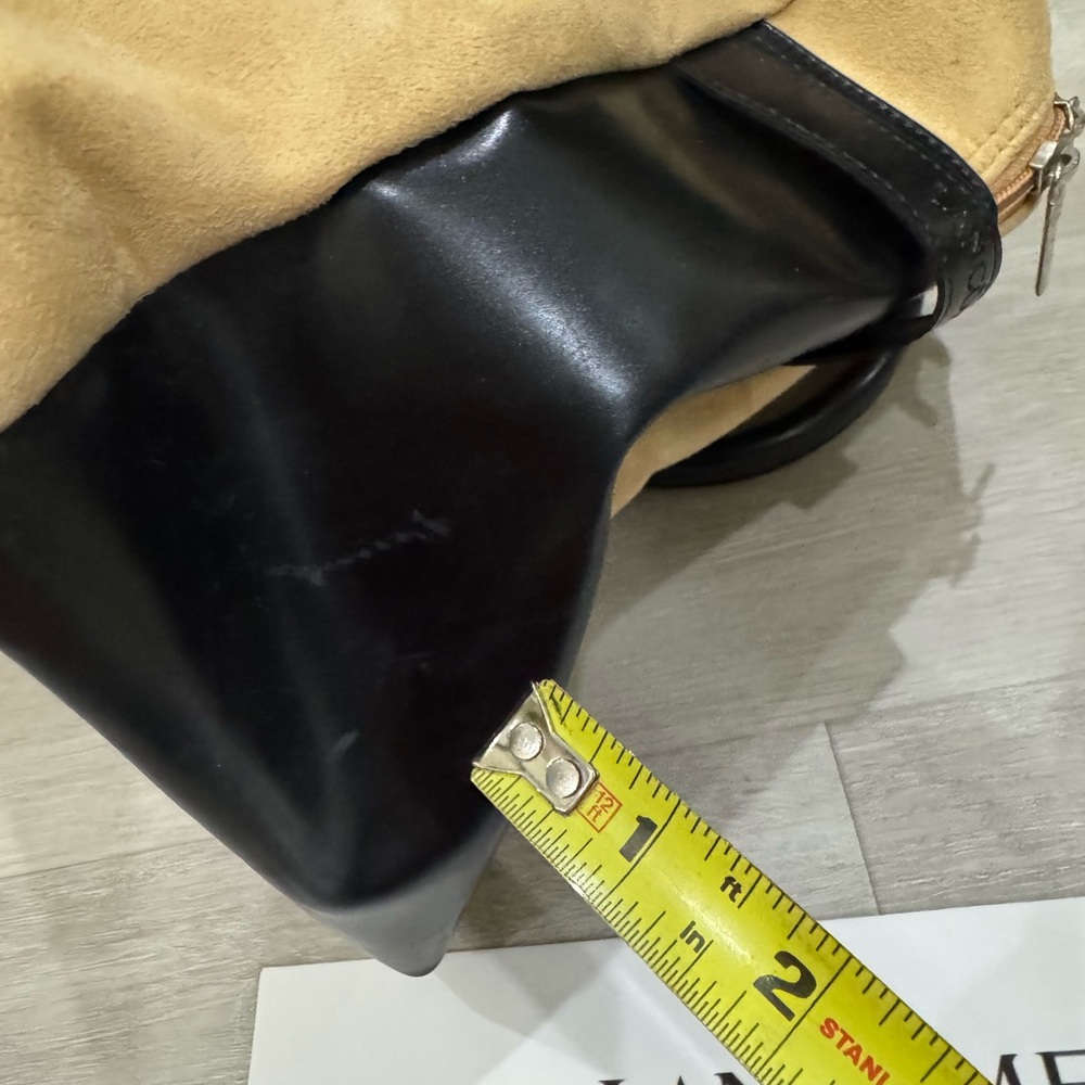 LANCÔME Large Tote/Hobo Bag - Faux Suede Calf Color With Black Bottom/Straps - Picture 12 of 12